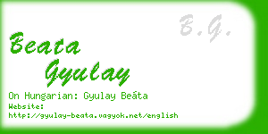 beata gyulay business card